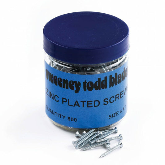 Zinc Plated Screws Slotted 4 x 1 Tub Of 500