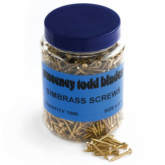 Simbrass Screws Slotted 4 x 1 Tub Of 1000
