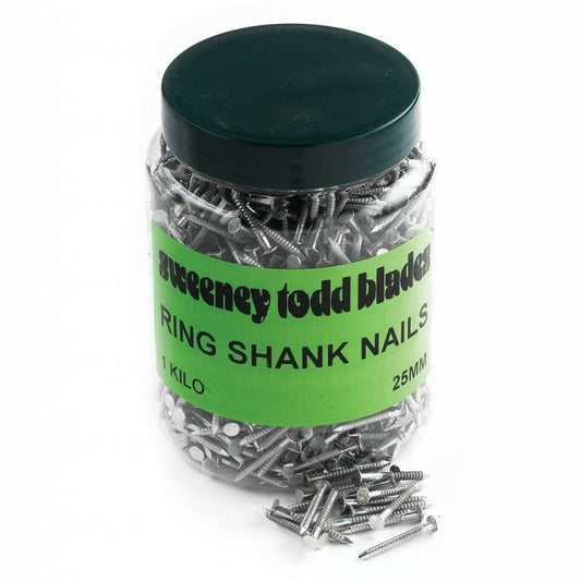 Ring Shank Nails 25mm 1kg Tub
