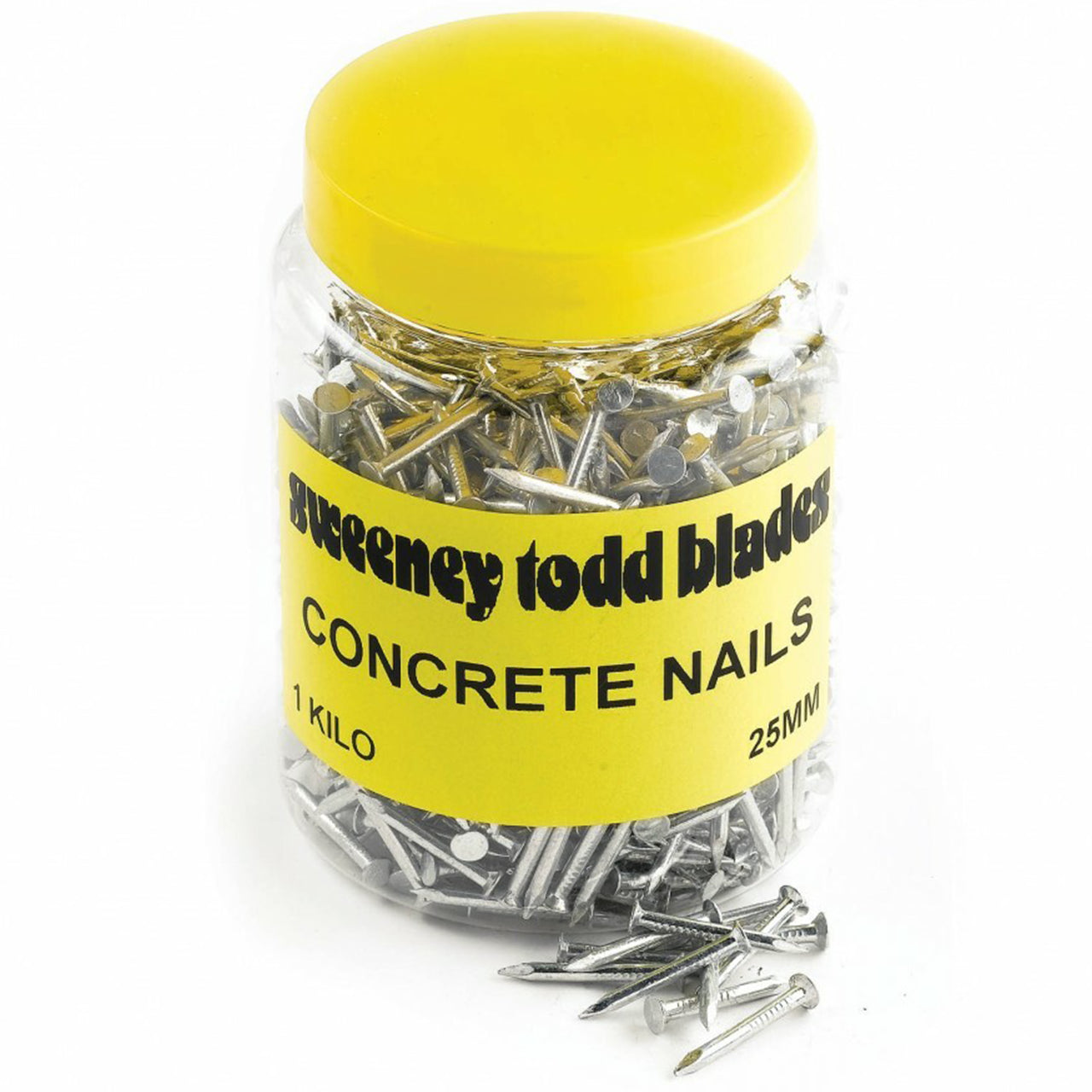 Concrete Nails 25mm Silver 1Kg Tub