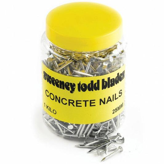 Concrete Nails 25mm Silver 1Kg Tub